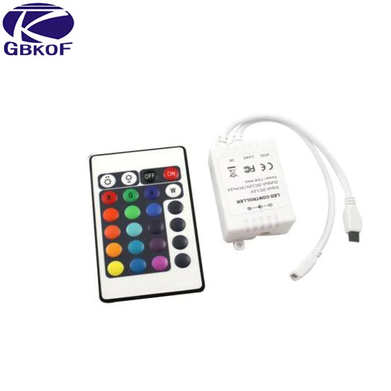 DC12V 24 Keys IR Remote RGB Controller for SMD2835/3528/5050/5730/5630/3014 RGB LED Strip lights Mini Controller