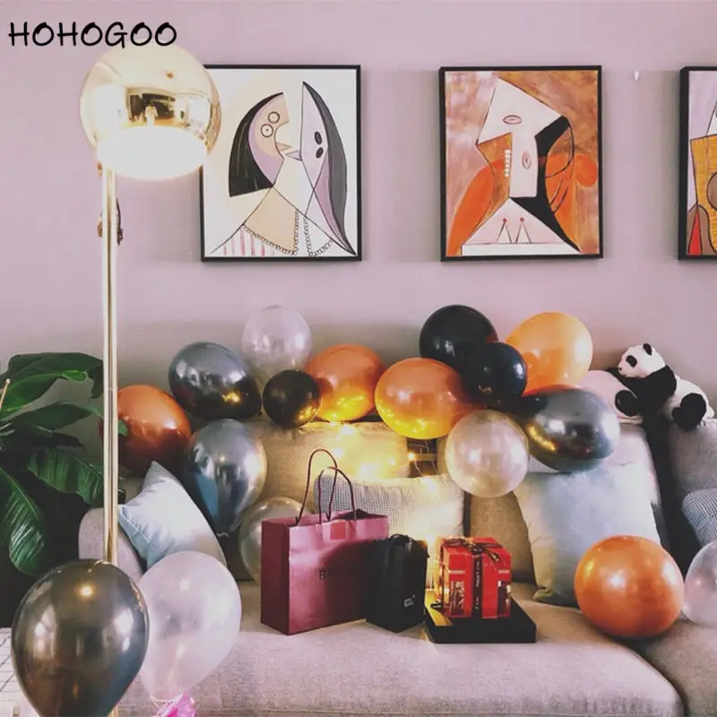 Hohogoo 10 шт./компл. дюймов двойной Слои металлические жемчужные латексные шары