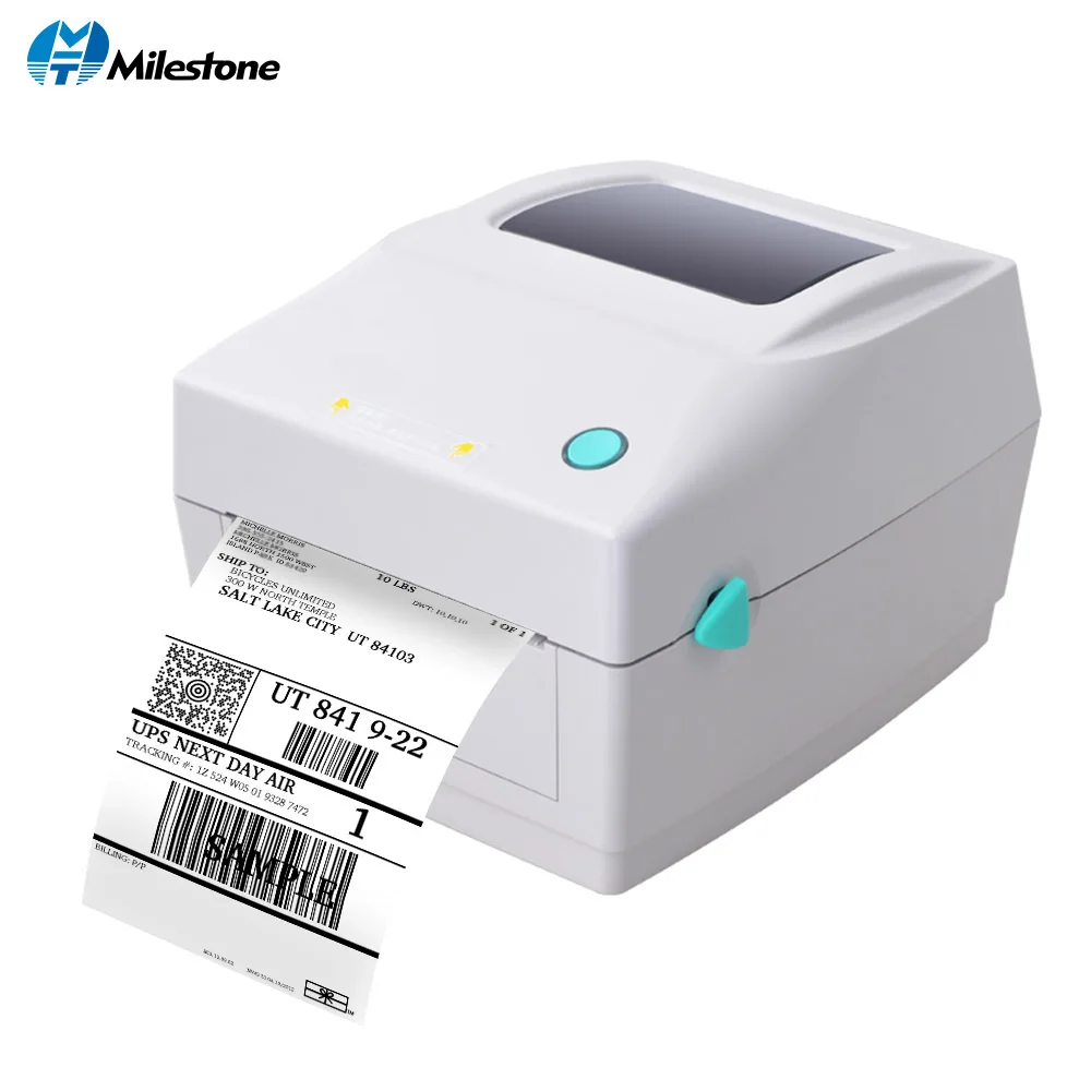 Milestone Shipping Label Printer Thermal Label Barcode Printer NO Need Carbon Belt Ribbon Printer Labeling Machine