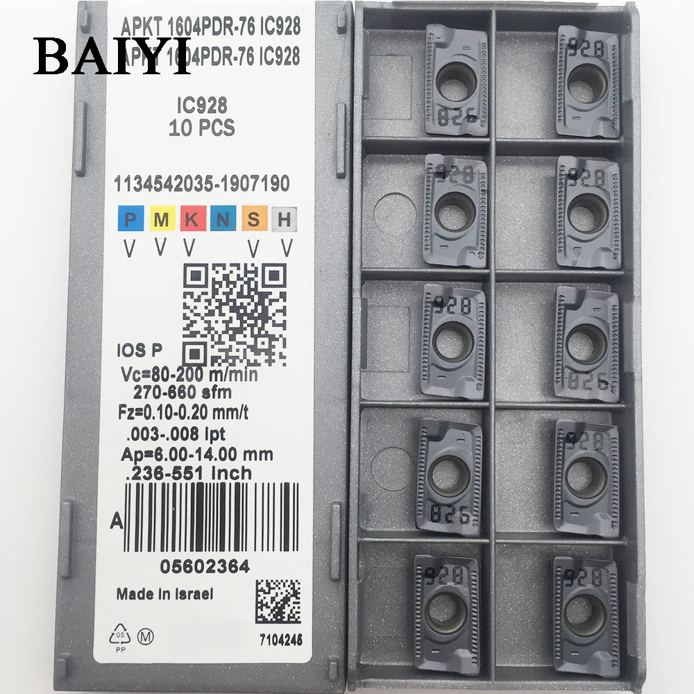 10 шт. APKT1604PDR-76 IC928 твердосплавное лезвие для Iscar APMT1604 PDER для стали и нержавеющей стали