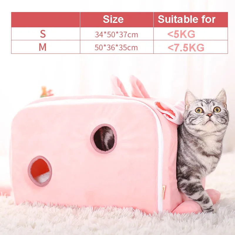 Hoopet кошка розовая Кровать Кошка милый домик для домашних животных скамейка для собак Щенок мягкий удобный домик для кошек - Цвет: Rabbit