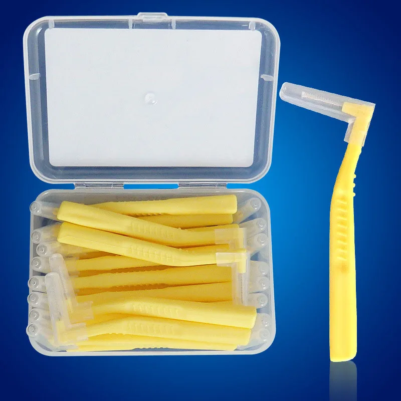 20Pcs L Shaped Interdental Brush 0.6 MM Denta Floss Interdental