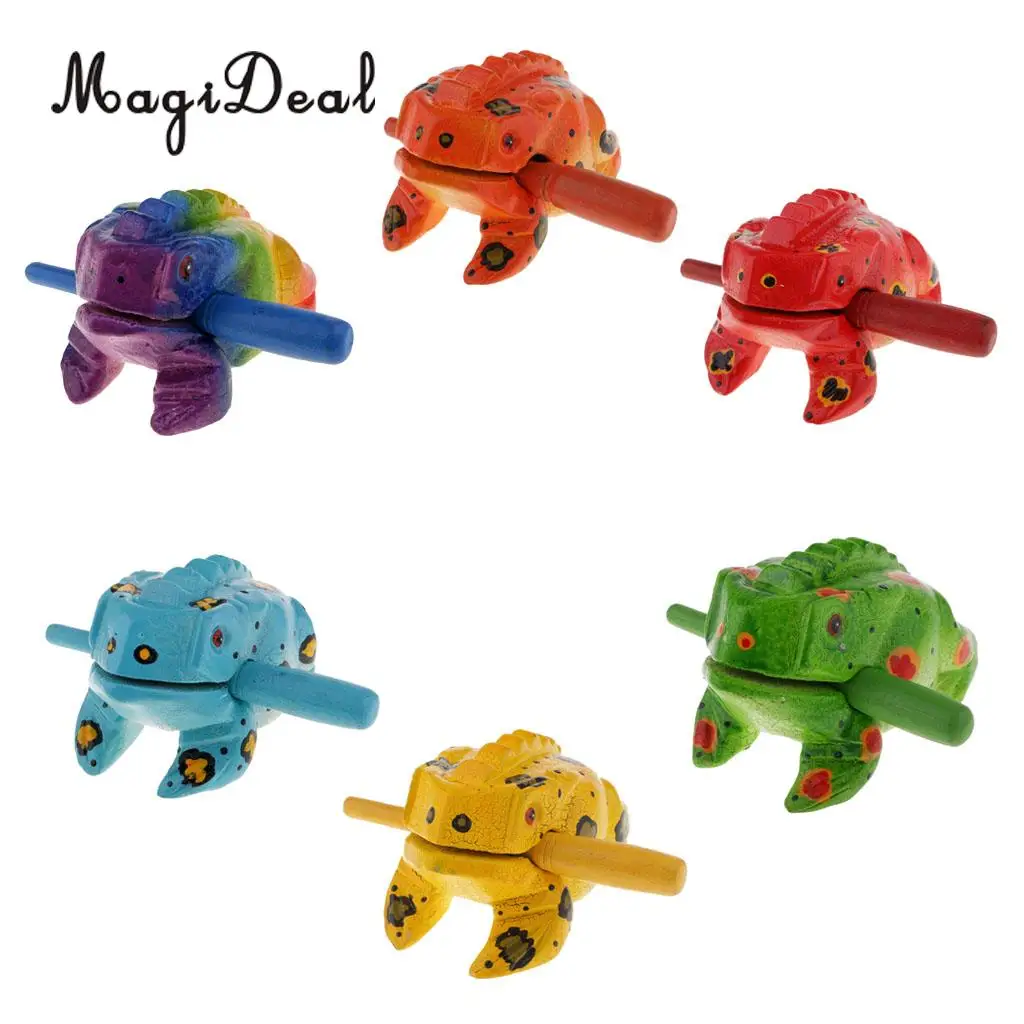 Thailand Hand Carved Wood Frog Guiro Rasp Croaking Sound Toy Musical Instruments Tone Block Feng Shui Figurines Lucky Crafts