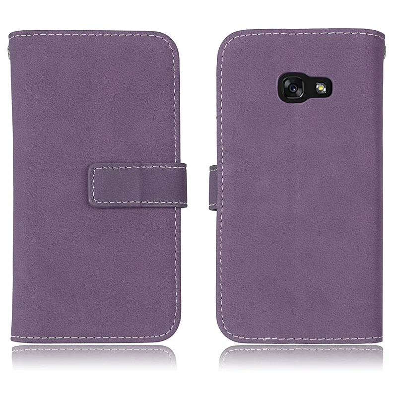 Роскошные 9 Слот для карты Винтаж кожаный чехол для телефона для Samsung Galaxy A3 Флип Стенд кожаный бумажник с фоторамкой крышка для Samsung A3 - Цвет: Лаванда