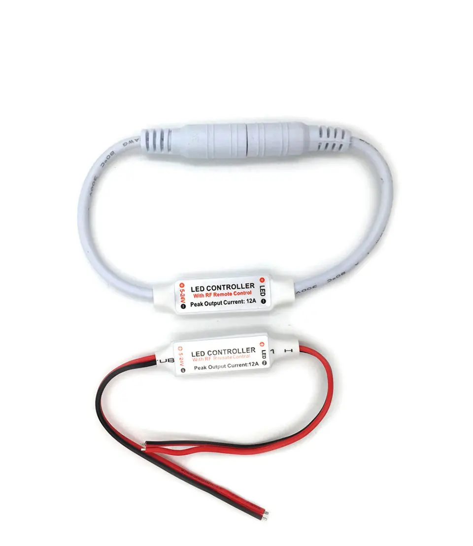 5-24V Mini RF Wirleless LED Controller 5V 12V 24V Dimmer for LED Strip Lamp Bulb Lights Dimming DC Wire Connector Remote Control (3)