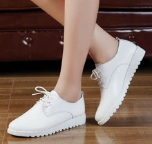 2016 new women ballerina flats shoes women genuine leather shoes moccasins lace-up loafers black casual shoes hot Products