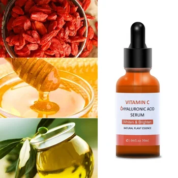 

Vitamin C Hyaluronic Acid Serum Hydrating Increase Skin Elasticity Smooth Fine Lines Face Essential Liquid Useful