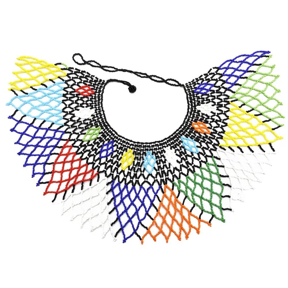 

African Big Acrylic Beaded Shoulder Chain Necklace Chokers For Women Bohemia Pearl collier femme 2019 Statement Necklace Jewelry