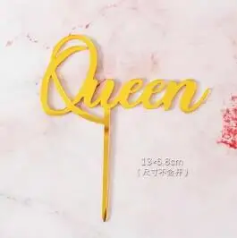 1 шт Розовое золото сердце торт топ флаг золото геометрической формы топперы для тортов, украшение день матери кекс подарки для матери день рождения - Color: Queen