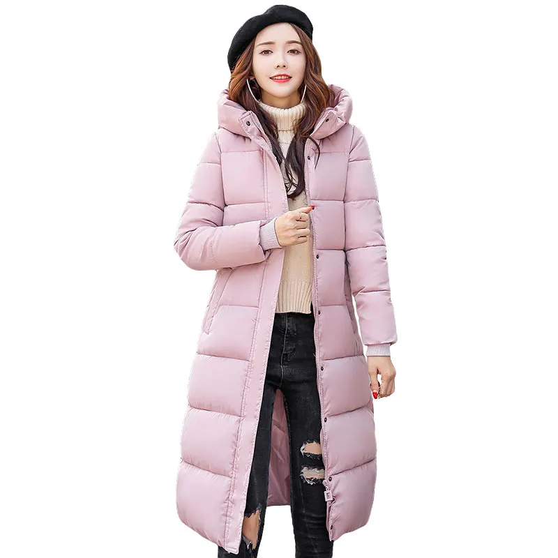 Куртка женская длинная теплая с капюшоном 2019|cotton coat|women hooded coatfashion winter jacket women |