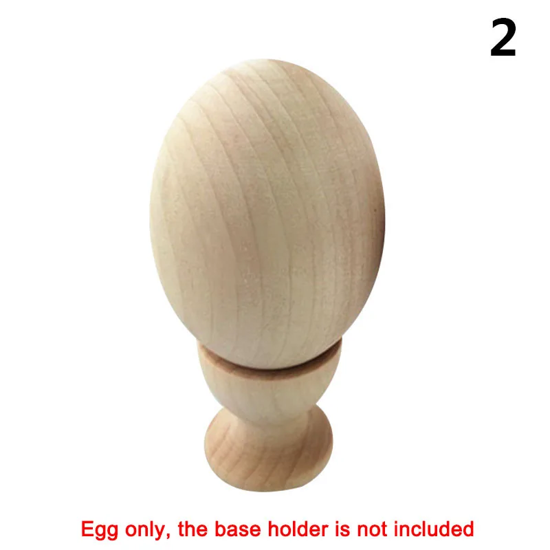 1 Pcs Wooden Egg Simulation Eggs DIY Hand Painted Doodle Easter Egg Kid Pretend Play Toys KM88