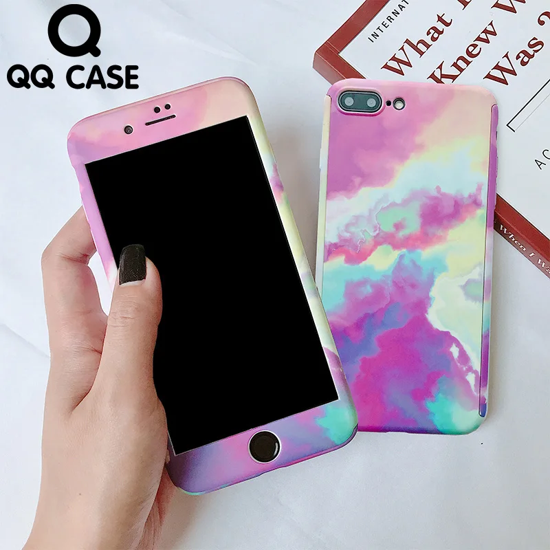 

360 Degree Marble Stone Full Protective Case For iPhone 6 6S 7 Plus 8Plus X XR XS Max Cover With Tempered Glass Phone Coque