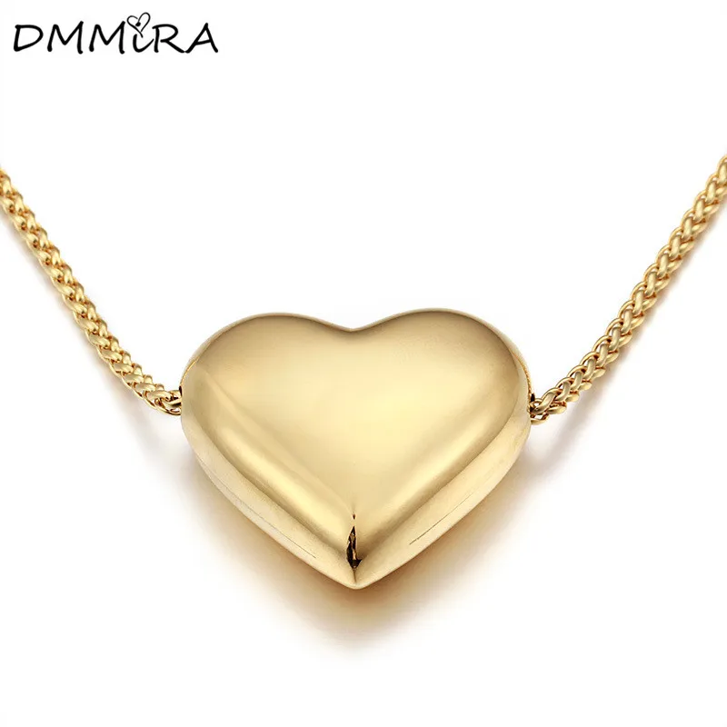 

Hot Sale Fashion Women Lovers Heart Pendants Silver Rose Gold Stainless Steel Hollow Simple Love Heart Pendant Necklace Jewelry