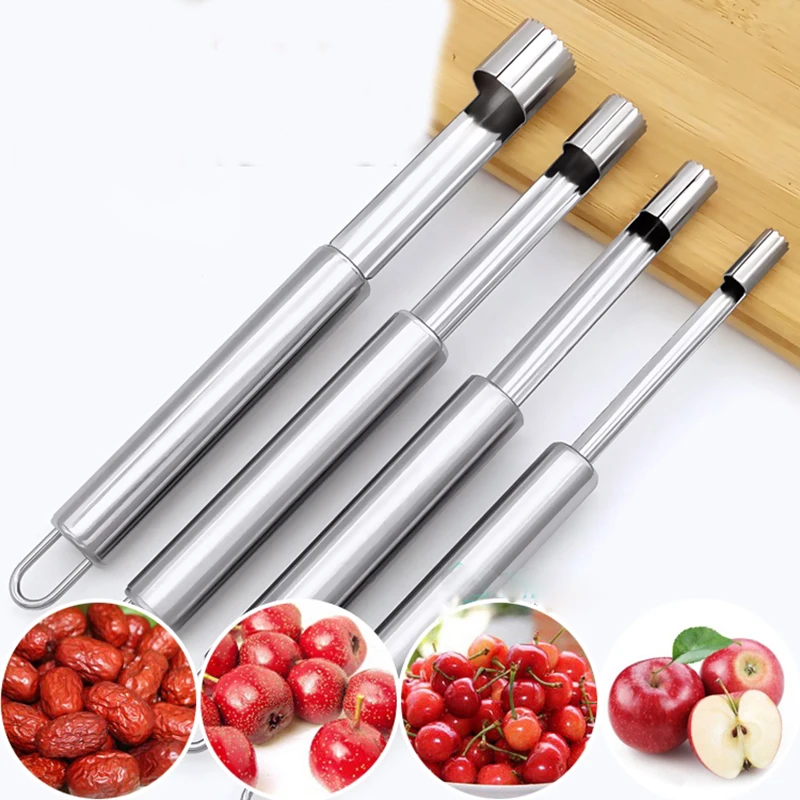 4 Size Stainless steel for Apple Hawthorn jujube Sydney corer Fruit coring device digging tool fruit stalks to Peel go nuclear | Дом и сад