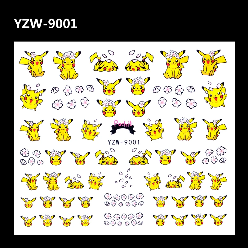 

YZWLE 1 Sheet Nail Art Water Decal Cute Cartoon Nail Transfer Stickers Nail Art Decorations Set