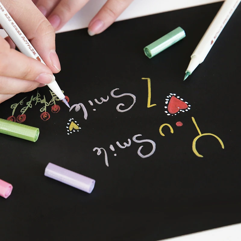 10 цветов/коробка Kawaii канцелярские принадлежности мягкий вкладыш Фотоальбом украшения металлическая краска ручка флуоресцентная ручка, маркер цветные маркеры