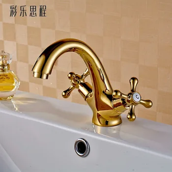 

Color Enthone whole antique copper faucet cold and hot water basin faucet double rotating leading European Renaissance