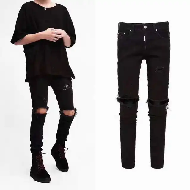 mens designer black jeans