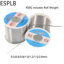 Esplb 450G проволочного припоя 0,5/0,6/0,8/1,0/1,2/1,5/2,0 мм CF-10 63/37 канифоль оловянный припой проволочный вывод основные электроды для сварки