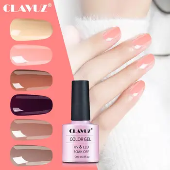 

CLAVUZ New 10ML Varnish DIY Kit UV Gel Nail Polish Set Lucky Soak Off Semi Permanent Hybrid Enamel 6pcs/lot Lacquer Gel 72 Color
