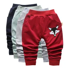 Ppoppopular/Детские Модные Повседневные хлопковые длинные штаны унисекс с эластичной резинкой на талии для мальчиков и девочек