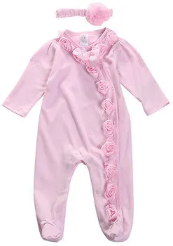 

2017 New Cute 3 6 9 Months Romper Jumpsuit Pajamas Baby Girls Outfit Clothes Pink Infant Creepers Overalls Baby Girl Clothes
