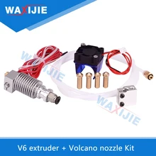 WAXIJIE V6 J-head Remote Bowden Extruder With Fan Volcano Block Long Nozzle Hotend 12V40W 1.75mm Filament 3D Printer Parts WAXIJIE V6 J-head Remote Bowden Extruder With Fan Volcano Block Long Nozzle Hotend 12V40W 1.75mm Filament 3D Printer Parts