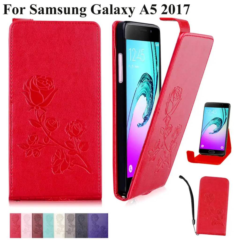 Чехол для телефона samsung Galaxy A5 2017 A520 A520F версии цветок Дизайн кожаный бумажник