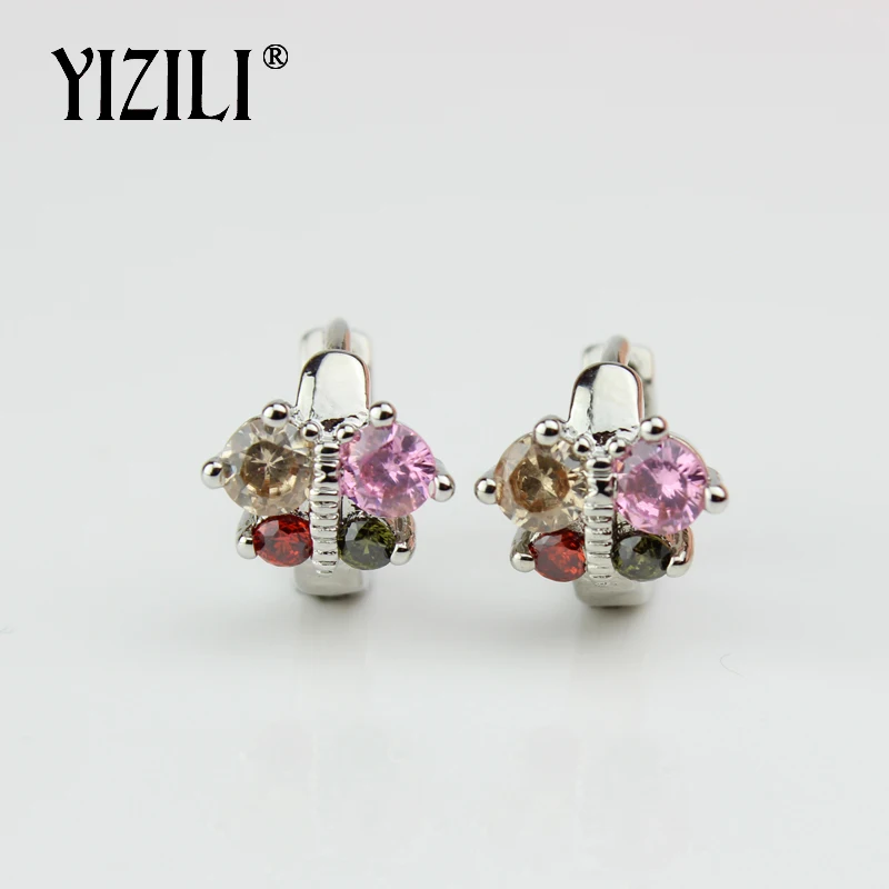

YIZILI New Fashion Silver color Zircon Cute Animal Butterfly Hoop Earrings For Women Girls Party Gift Earring Jewelry Hot A022
