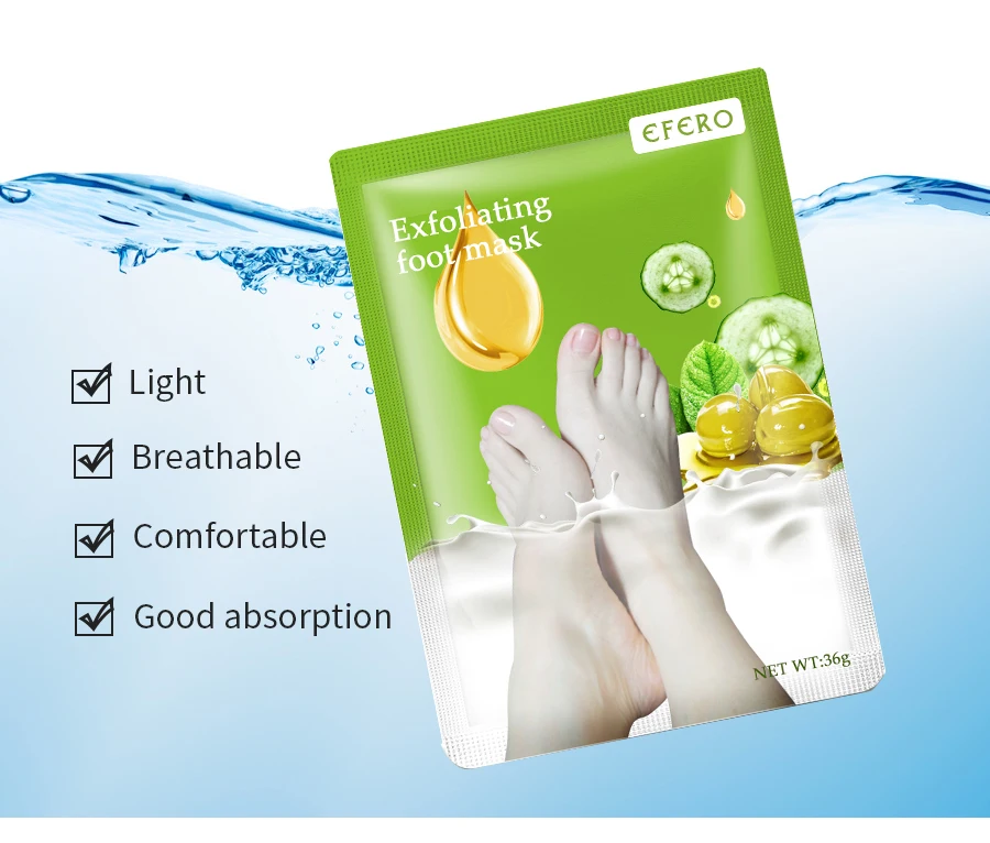 EFERO 3pack Peeling Foot Mask Pedicure Socks Exfoliating Feet Mask for Legs Moisturizing Whitening Remover Foot Dead Skin Care