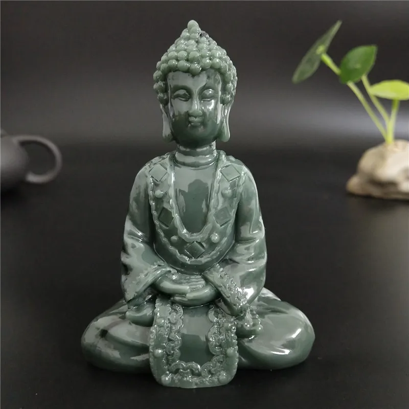 Hand Carved Buddha Jade Stone Statue