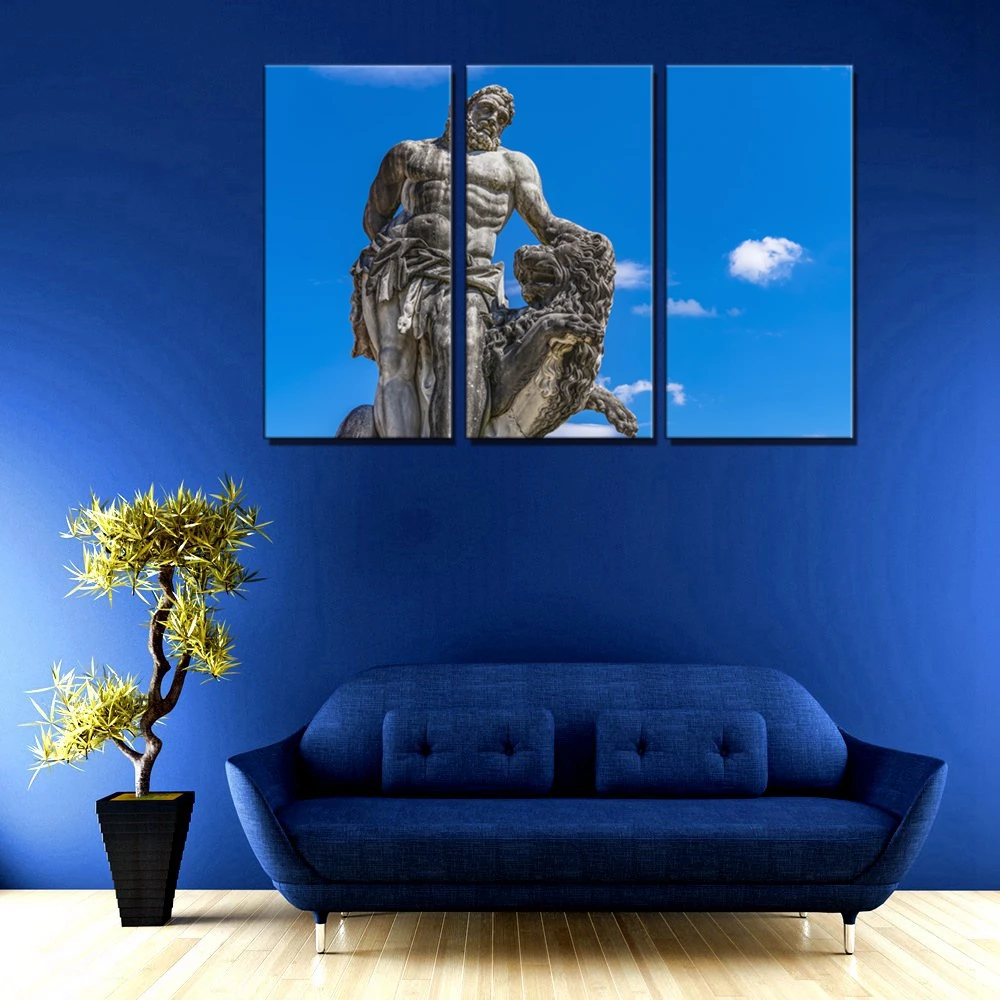 Goedkoop Europese Steenhouwen in de Blauwe Hemel Landschap Foto voor Woonkamer Muur Decor Poster Art Canvas Wall Art Thuis decor Custom