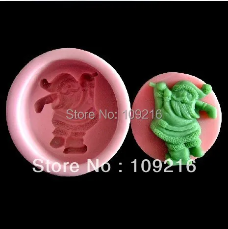 

wholesale!!! 1pcs Father Christmas with Labour (R0059) Silicone Handmade Soap Mold Crafts DIY Mold