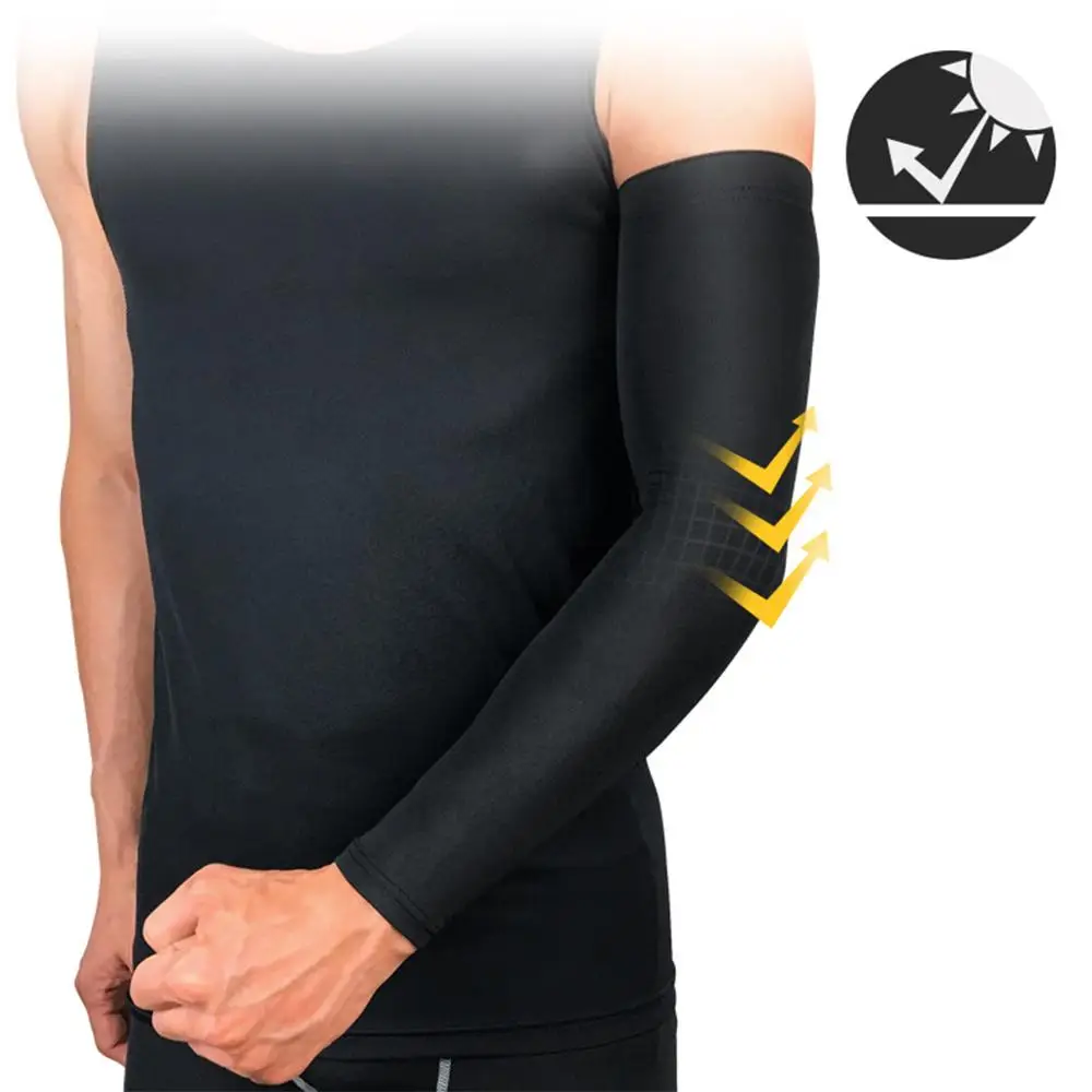 1PC Sports Arm Sleeve Ice Fabric Mangas Warmer Summer UV Protection Running Basketball Volleyball Cycling Sunscreen Bands sun protection arm sleeves arm sleeves cooling arm sleeves
