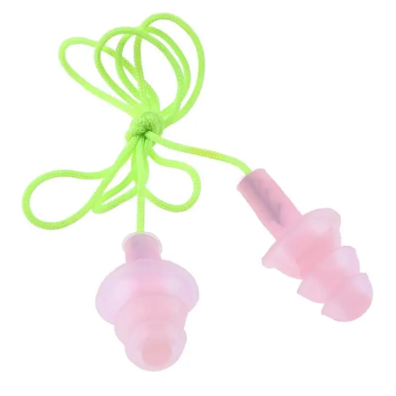 Silicone Soft Ear Plugs with Rope Earplugs Swimming Colorful Earplugs for Water Sports Swimming Accessories