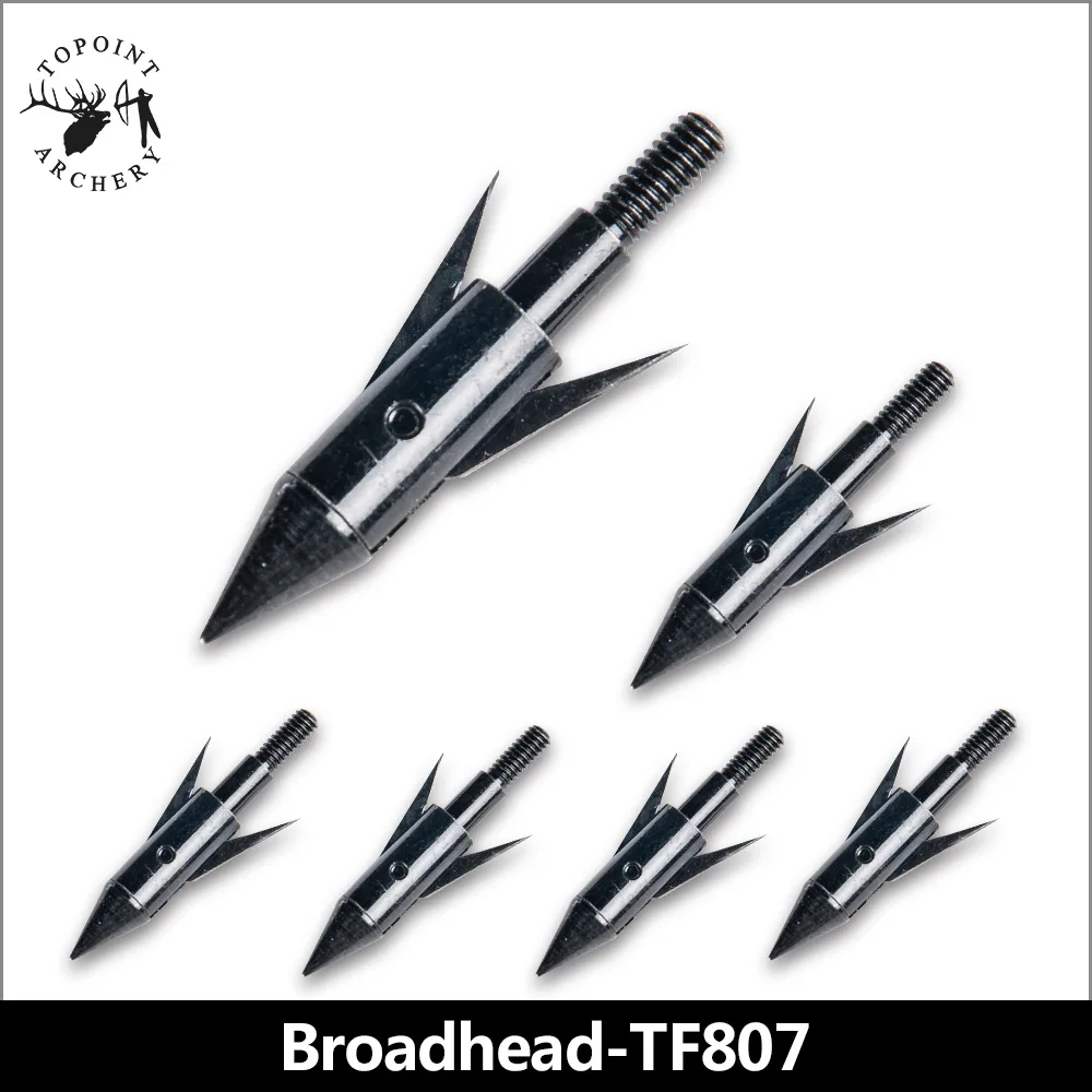 

Topoint Archery,6PCS Broadheads,Stainless Steel Hunting Arrowheads Points Broadhead 100 Grain Archery Compound Bow Arrow