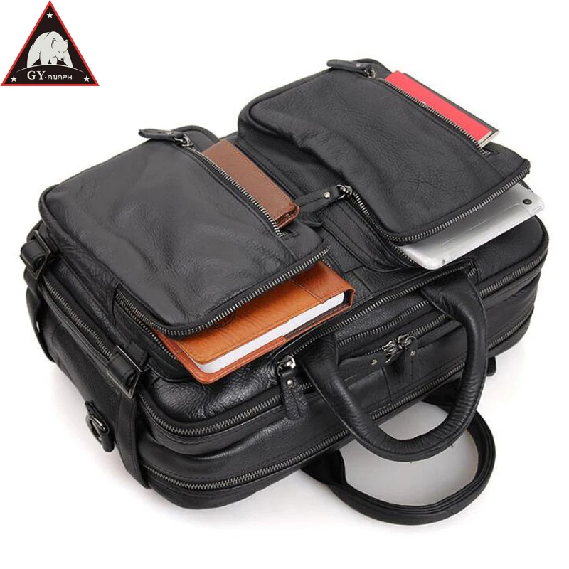 

ANAPH Carry On Luggage Cow Leather Laptop Travel Bag For Men Multi-Function Overnight Weekender Duffle Large Capacity Tote Black