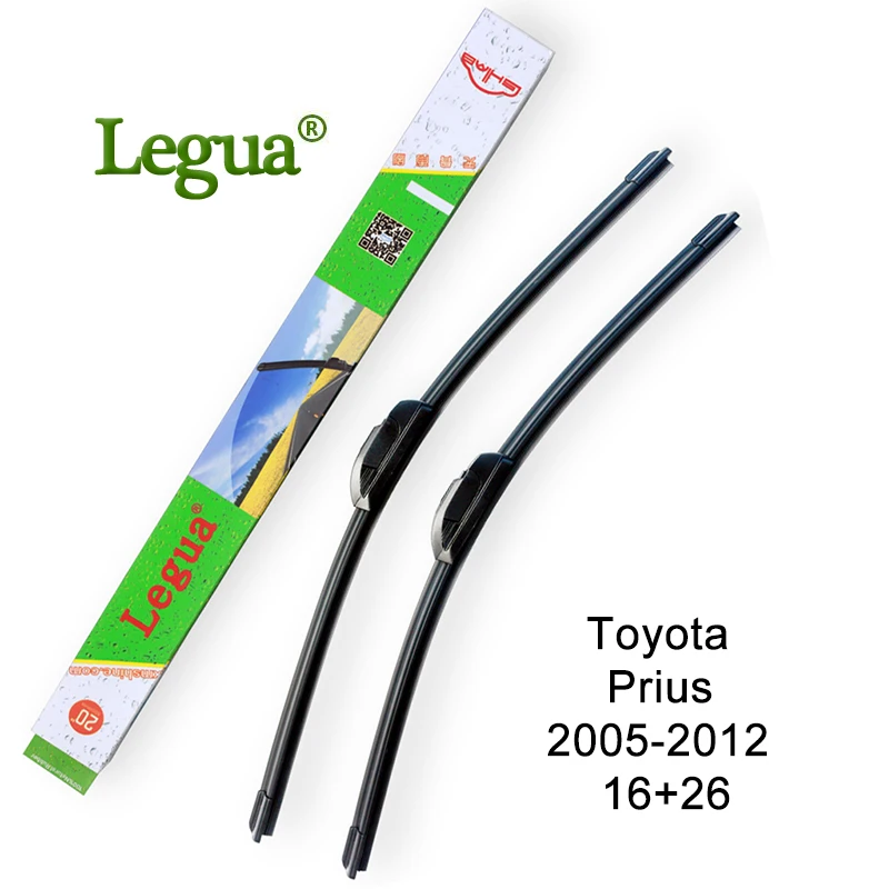 

Legua car Windscreen Windshield Wipers blade for Toyota Prius,2005-2012,16"+26",car wiper rubber,Soft Frameless Bracketless