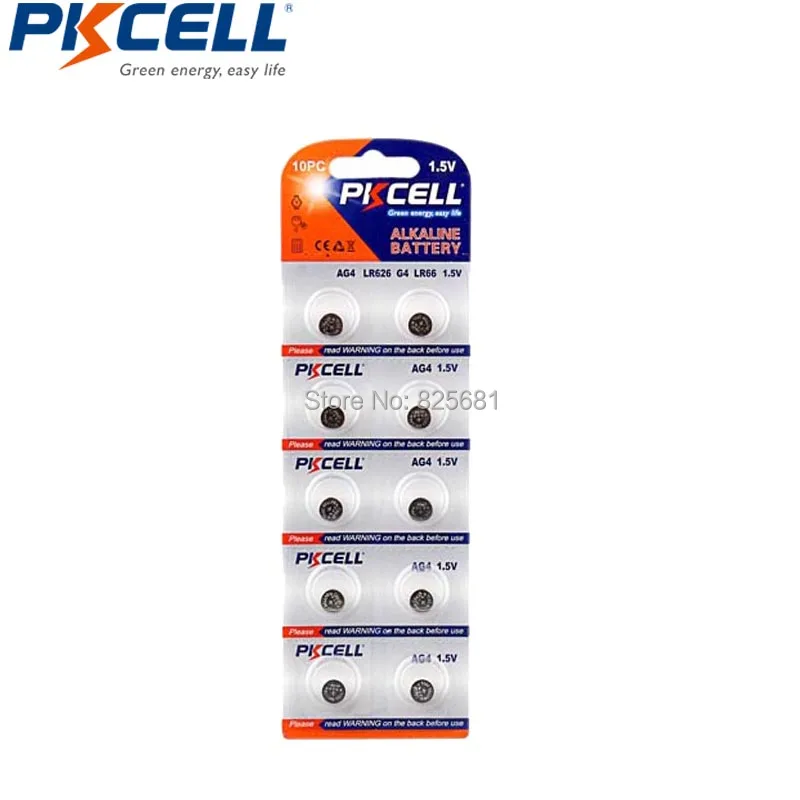 80 шт. PKCELL AG4 щелочной Батарея 377A 377 LR626 SR626SW SR66 LR66 1,5 V кнопочный элемент Миниатюрный элемент питания для мобильного часо-калькуляторы