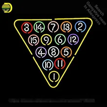 Мяч в стойку Бильярд неоновые вывески реального Стекло трубки неоновые огни Отдых игровая комната професси знаковых знак рекламировать неоновые доска