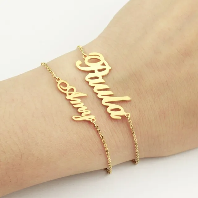 Personalized Graduation Gifts Custom Name Bracelet Stainless Steel Personalized Graduation Gifts Custom Name Bracelet Stainless Steel Pulseras Rose Gold Boho Nameplate Femme Men