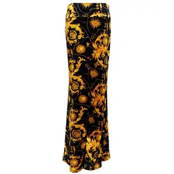 Летняя юбка в готическом стиле женская черная винтажная Цветочная повязка длинная юбка женские Сексуальные корейские женские юбки футляр