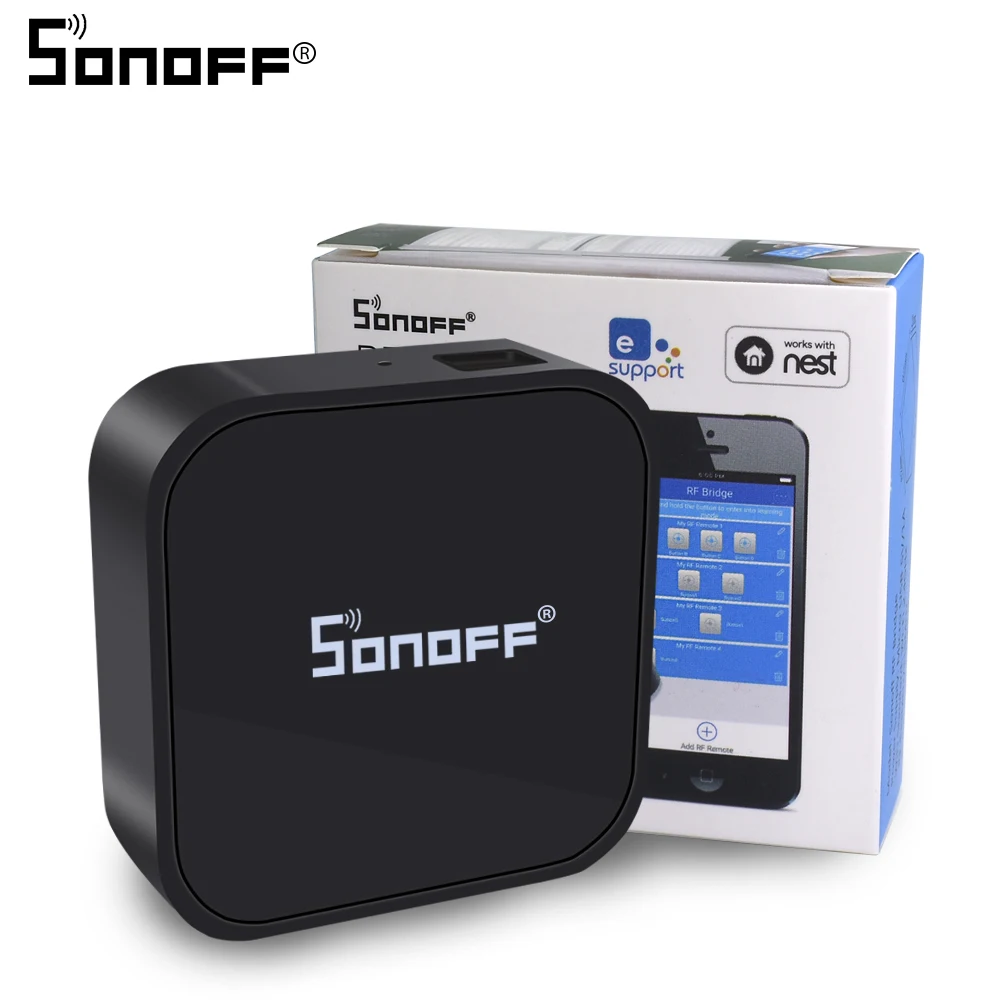

Itead Sonoff RF Bridge 433 Wireless WiFi switch Smart Home Remote controller 433MHz Automation Module with Universal Timing DIY