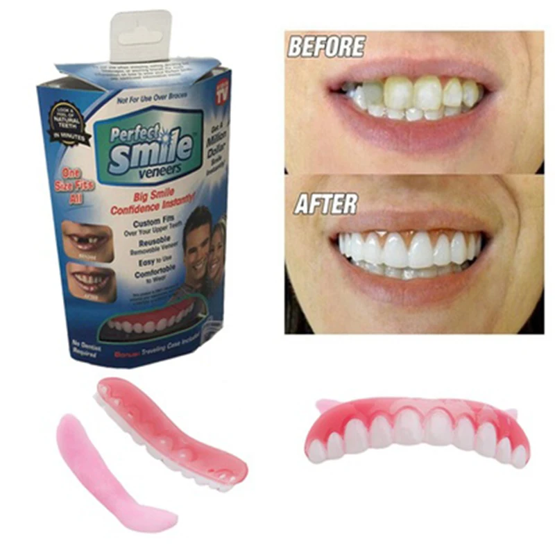 

Perfect Smile Veneers Denture Paste Instant Teeth Flex Fit Press On Veneers Covers Size 1 Pcs Color Beige