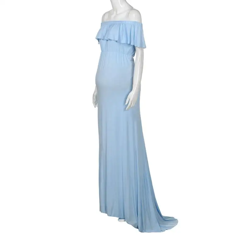 Женское платье с открытыми плечами для фотосъемки, однотонное длинное платье для кормящих, платье макси для беременных, кружевное платье для беременных, необычная съемка