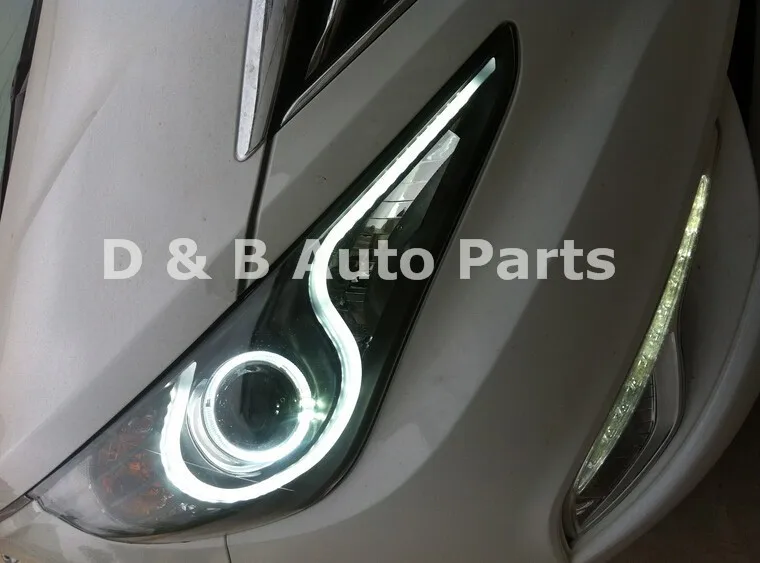 1 пара популярных светодиодных фар передние лампы с световой панелью для hyundai Sonata 2010'-up