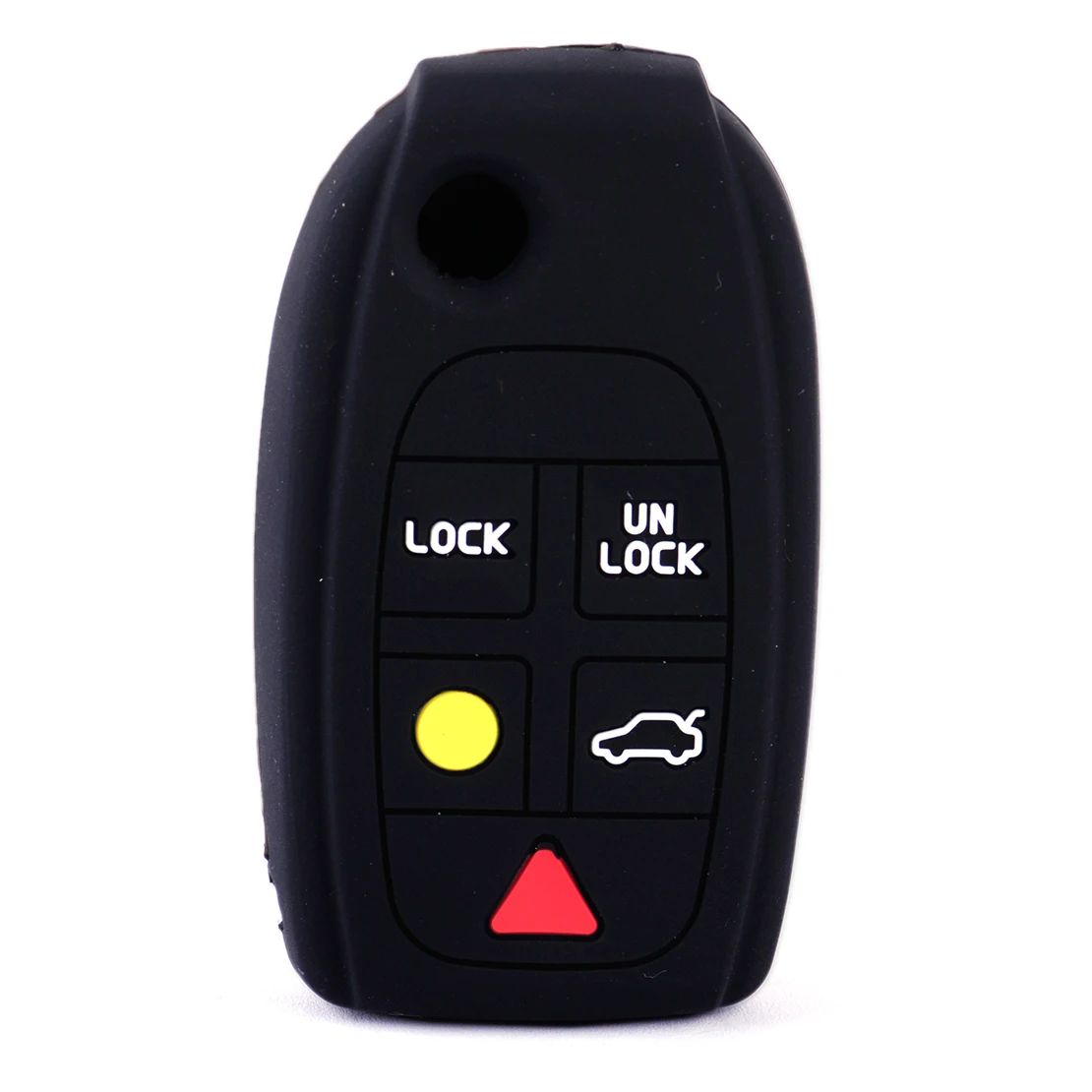 DWCX 5 кнопочный силиконовый дистанционный ключ крышка Оболочка Чехол брелок подходит для Volvo S60 S80 V70 XC70 XC90 - Название цвета: Black