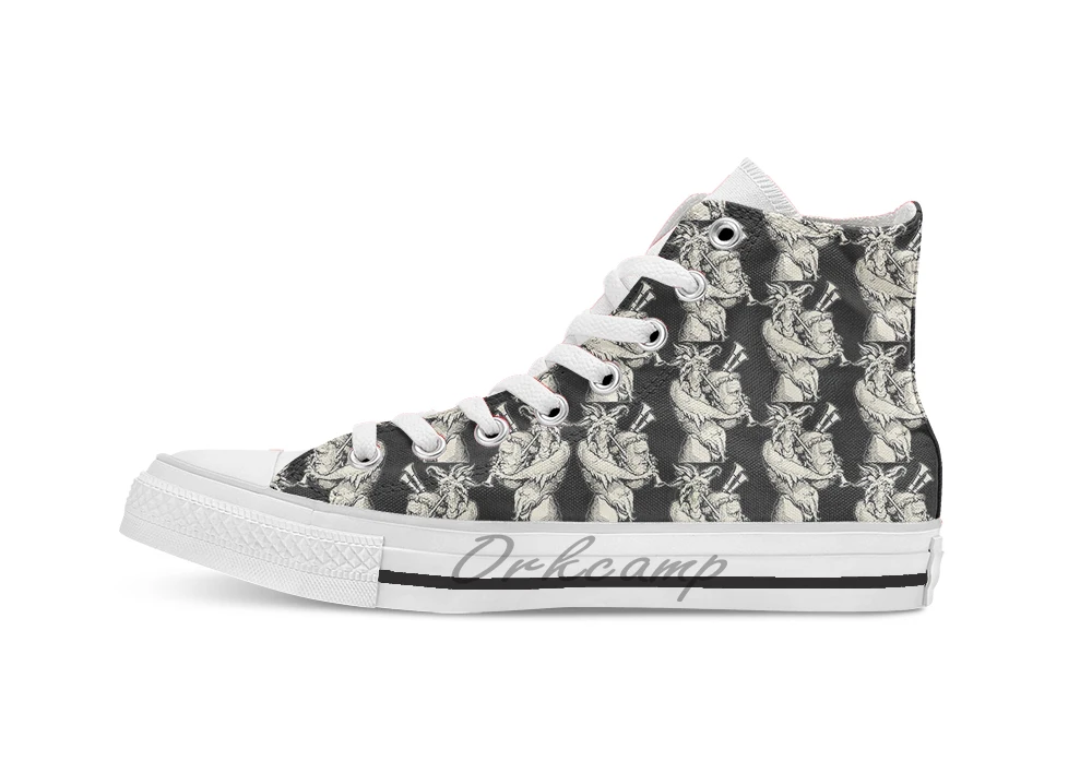 

Devil with the bagpipes Unisex High Top Canvas flat Casual Custom shoes Drop Shipping