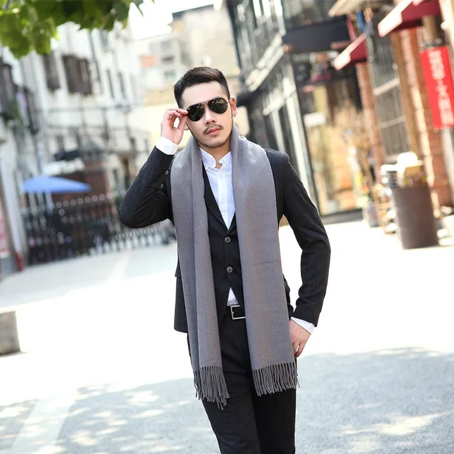 2018 Lovers Scarf New Fashion Winter Warm Scarf Men's Solid Color