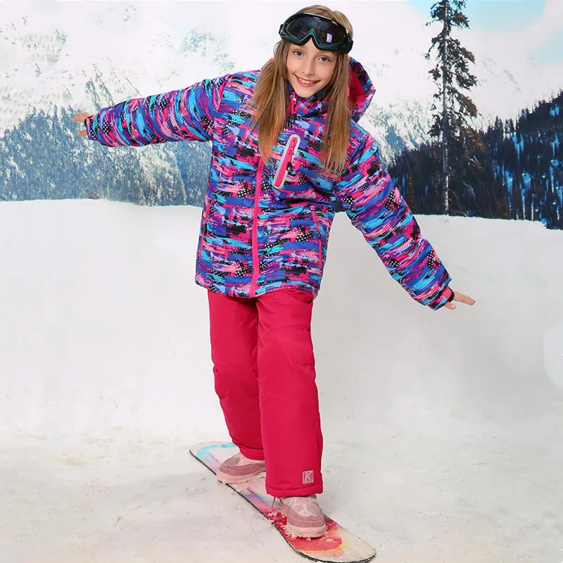 2017 Winter Ski Suits For Girls Snow Suit Kids Ski Jacket Snowboard